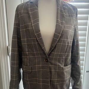 H&M Black and White Checkered Blazer